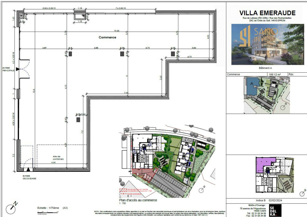 COMMERCE D’ANGLE – EMPLACEMENT PREMIUM – 189 M2