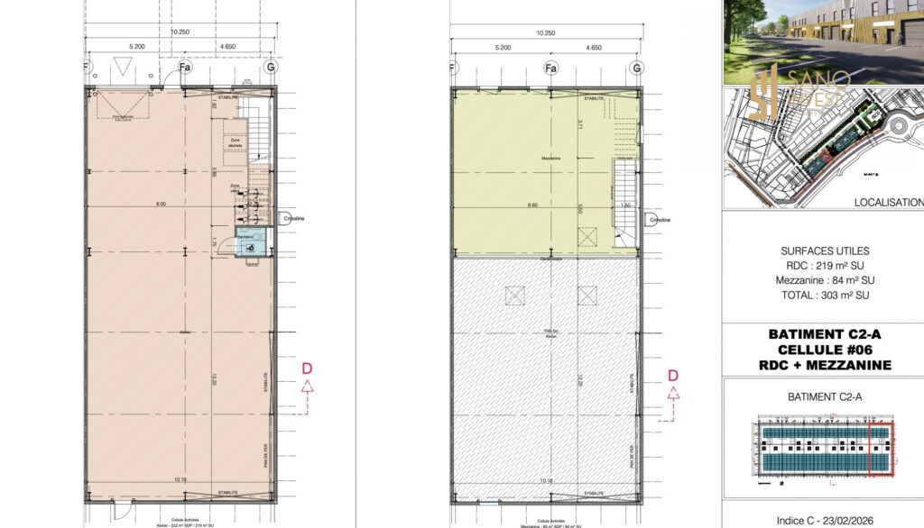 À VENDRE – BÂTIMENT D’ACTIVITÉ 303 M2 – EMPLACEMENT STRATÉGIQUE
